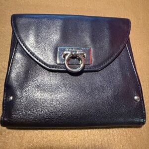 Salvatore Ferragamo black Leather Compact wallet